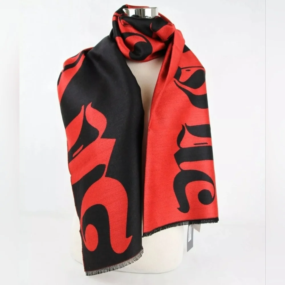 ALEXANDER MCQUEEN Wool/Cotton/Silk Printed Scarf, NWT